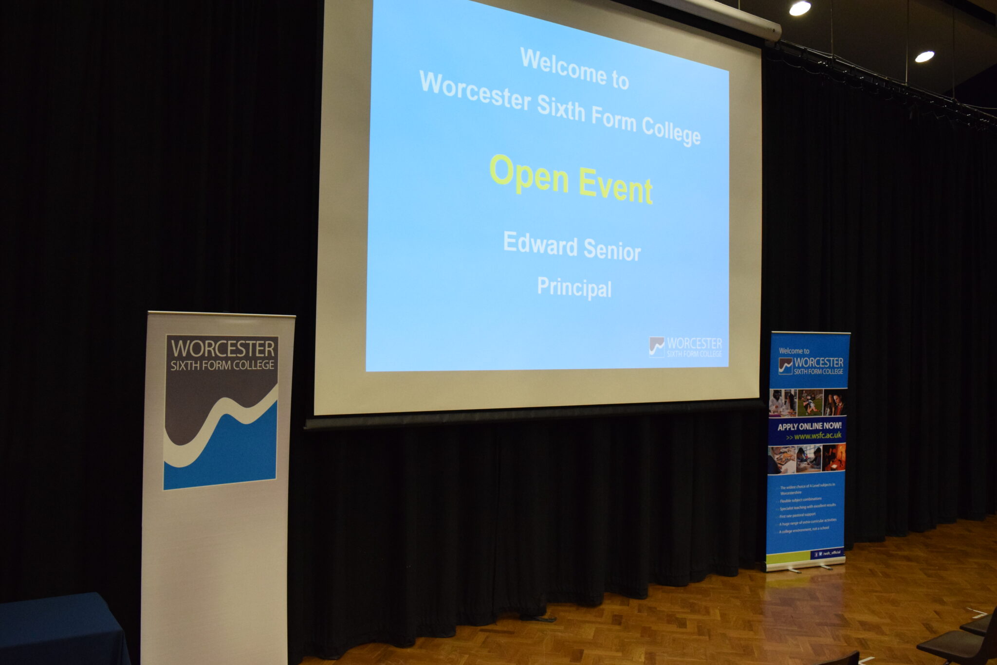 PowerPoint presentation ready for Open Event talk by College Principal