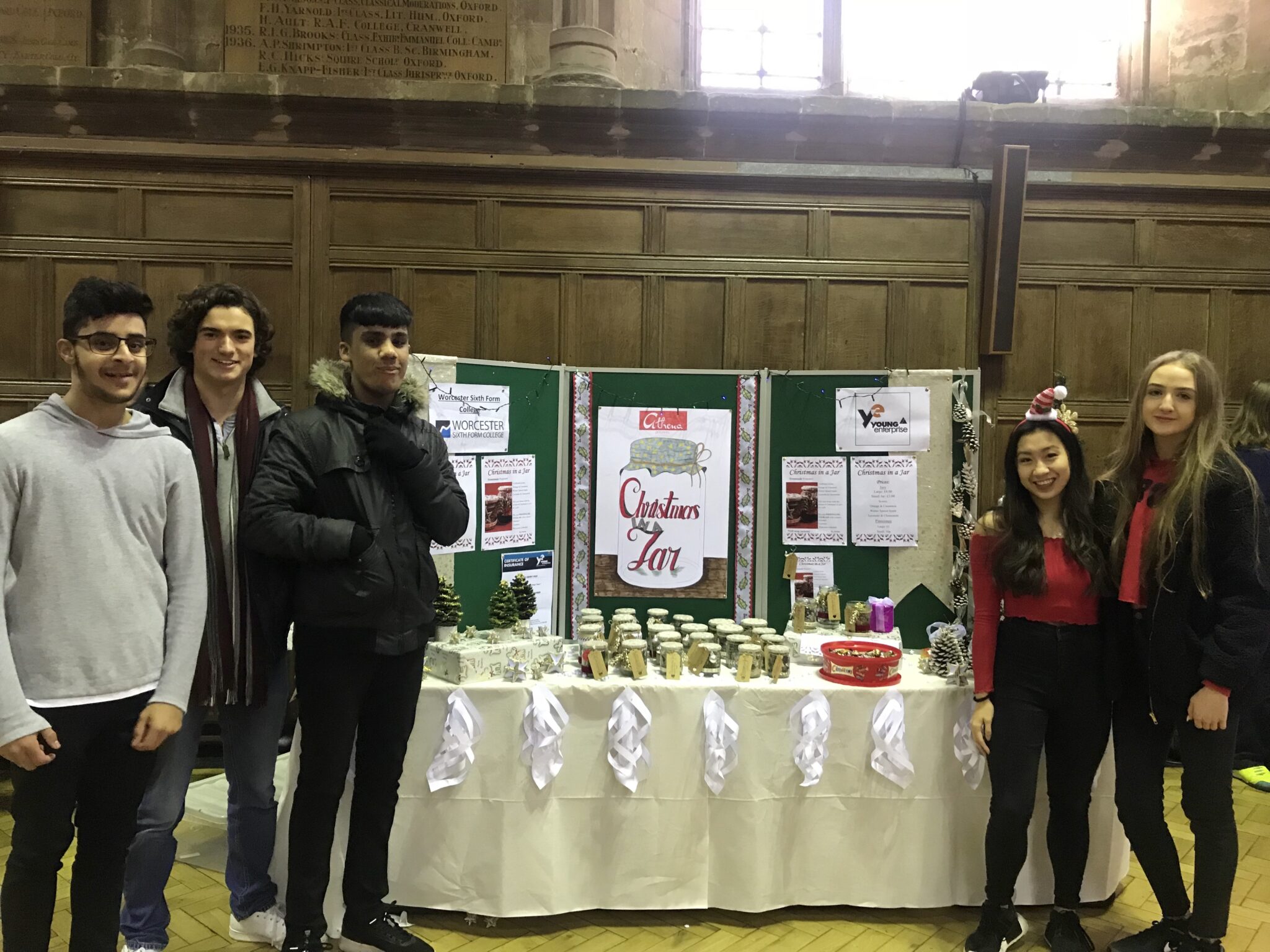 Young Enterprise students selling products at Christmas Fayre