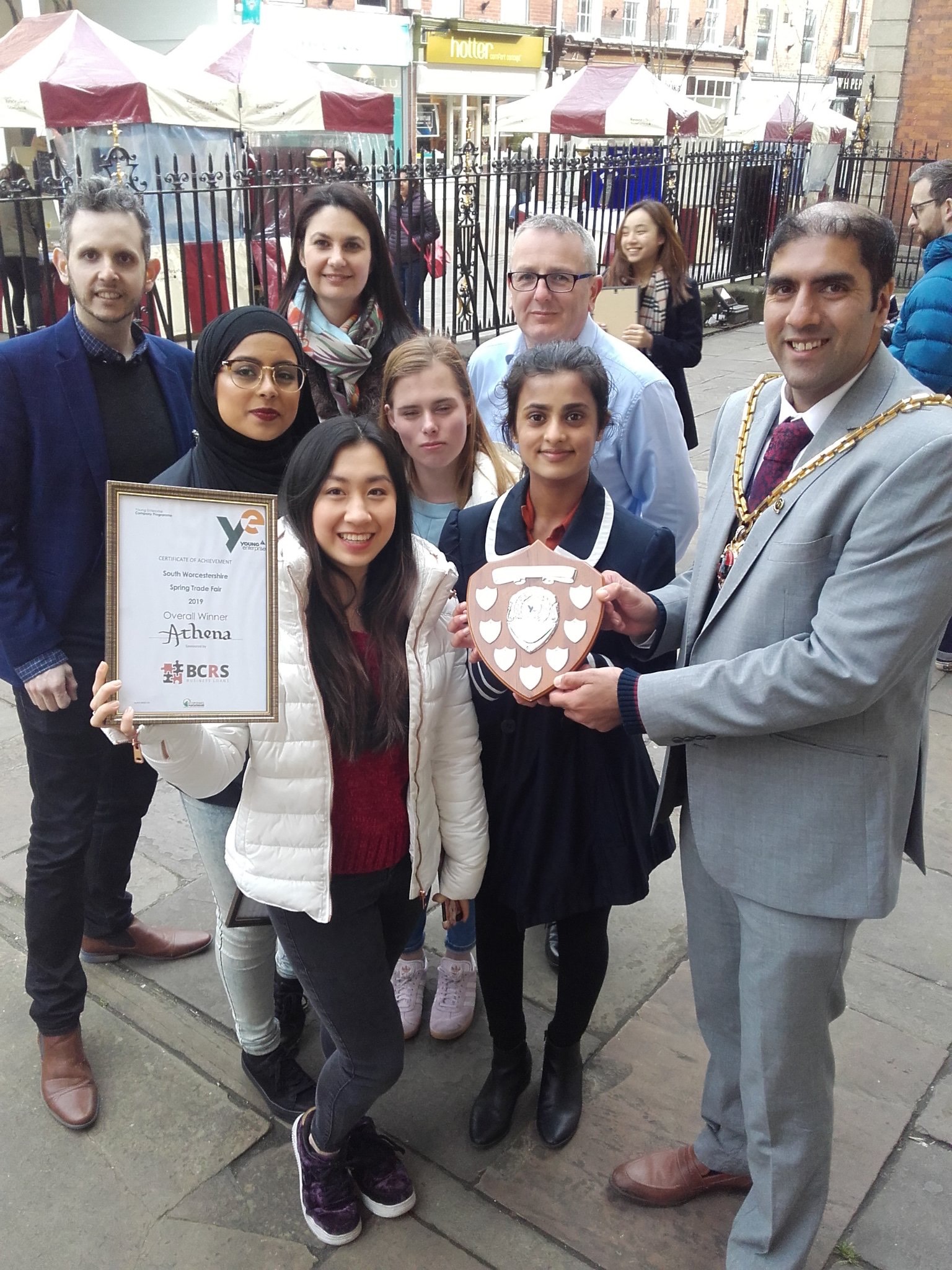 Young Enterprise team receive award from Mayor at Spring Trade Fair