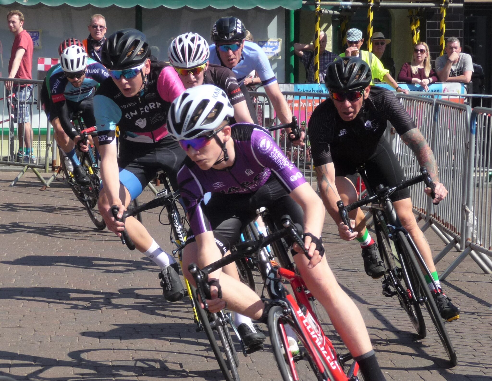 Student participating in cycling race