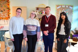 Tom Collins MP and Education T Level students