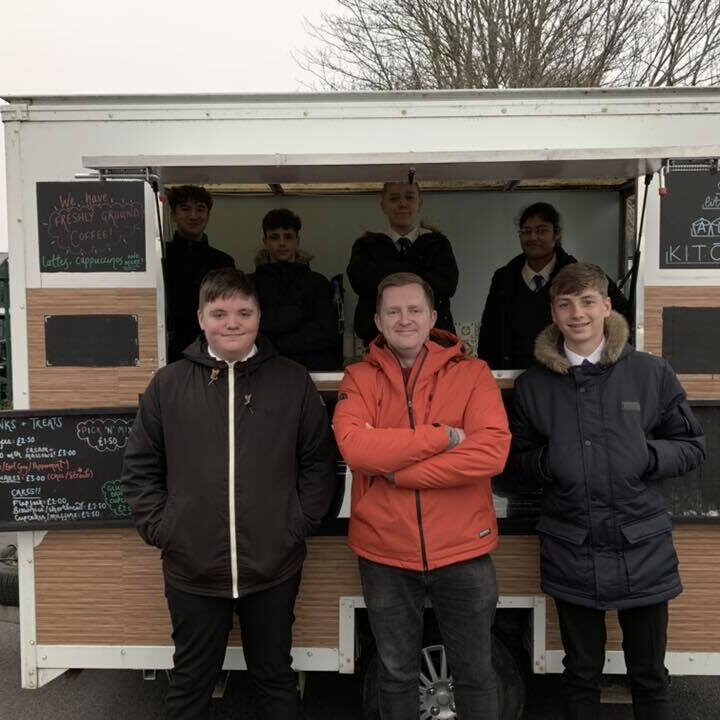 Visit to local high school from College teacher who runs own catering company