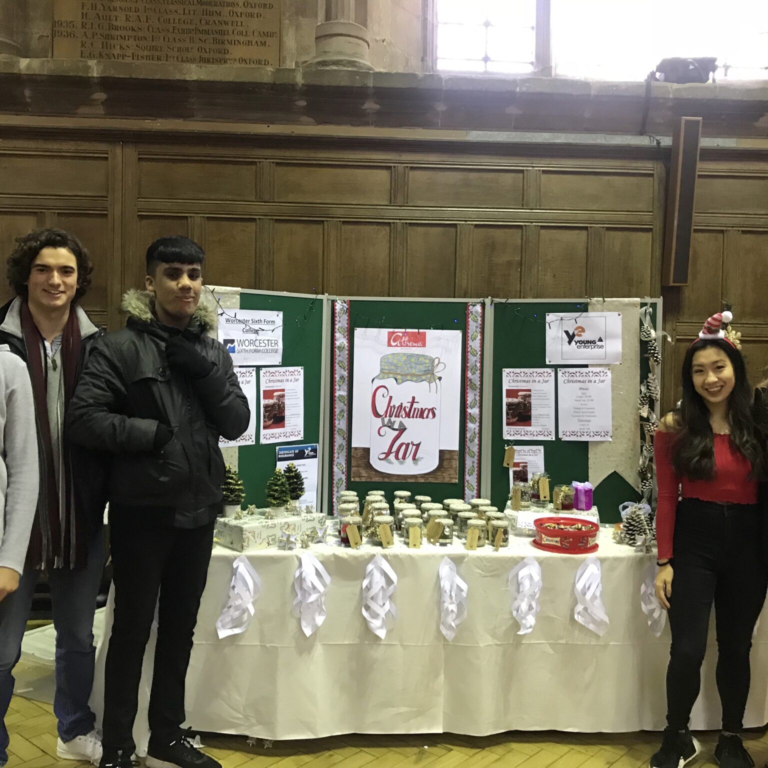 Young Enterprise students selling products at Christmas Fayre