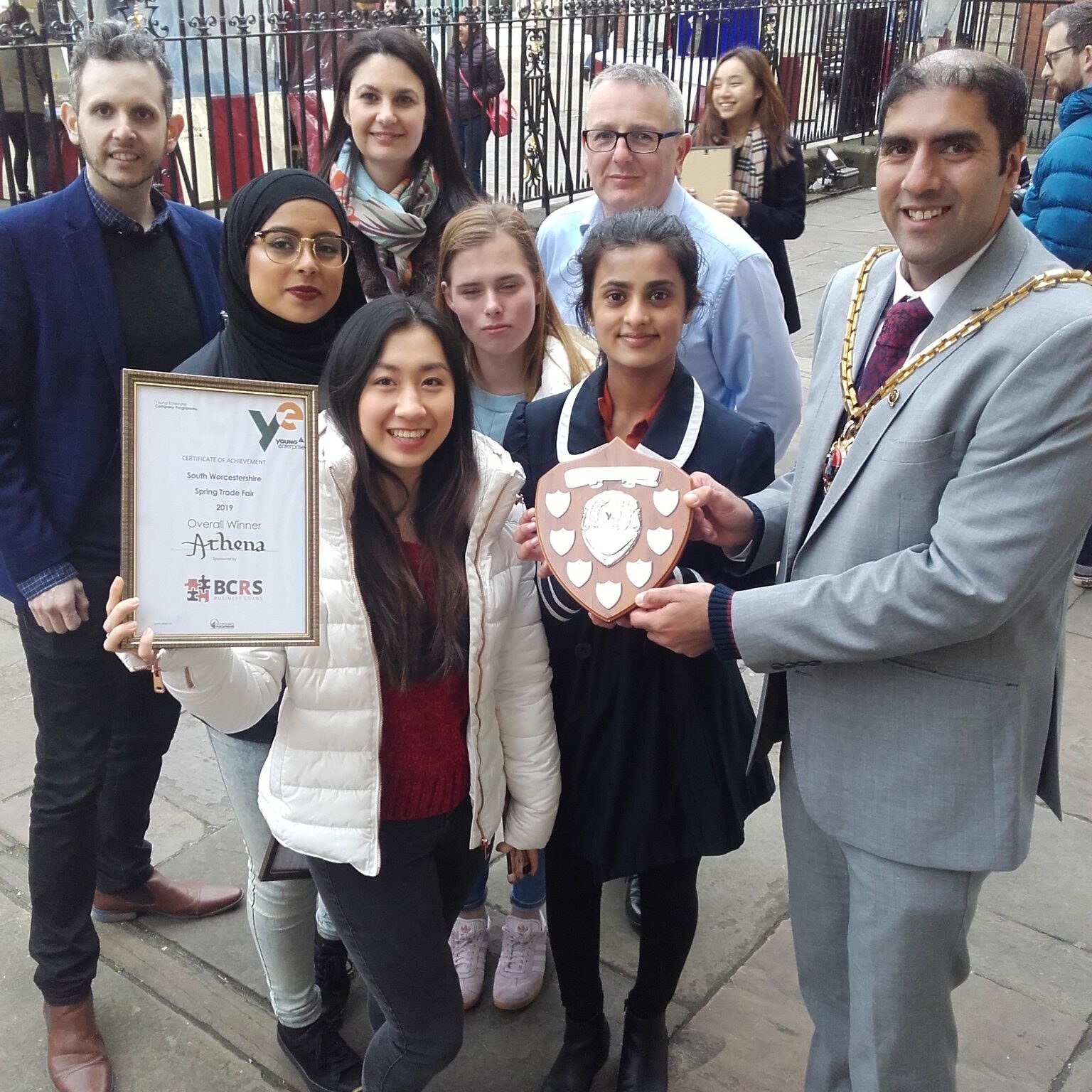 Young Enterprise team receive award from Mayor at Spring Trade Fair